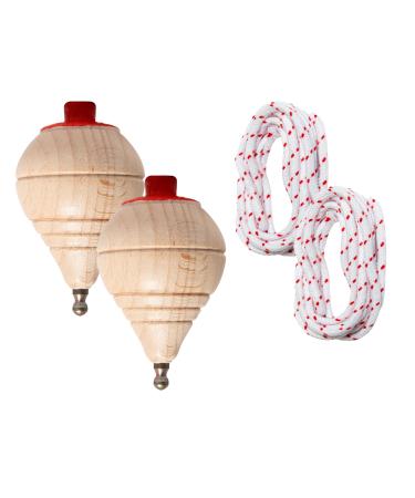 Classic roundabout for children made of wood with rope - manual set for children with a turning tip - Set for selection 1/2/6/8/12/16/24 - Classic wooden gier
