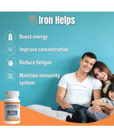 NexFerrous 150 mg | Vegan Iron Supplement | Prevention & Treatment of Iron Deficiency Anemia | Gentle on the Stomach | Easy Absorption | High Potency | 150 mg per capsule | 30 Capsules - Buy Online on SooperMarket.com