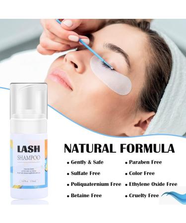 Lash Shampoo Kit for Eyelash Extensions - Extension Cleanser with Brushes for Salon & Home Use - 50ML - Buy Online on SooperMarket.com