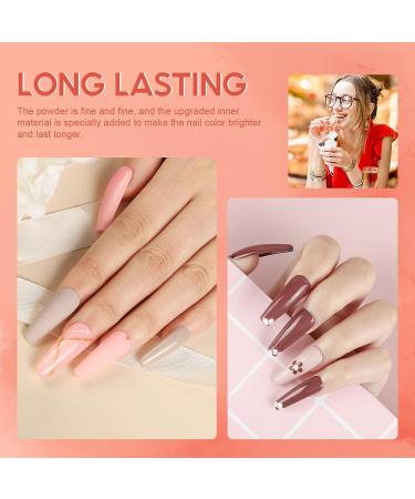 Dipping Powder Nail Kit Starter with Nail Drill - 6 Color Set with Glitter and Essential Liquid, Manicure Tools Gift for Women - Buy Online on SooperMarket.com