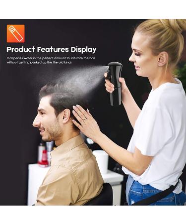 2 Pack 6.8oz Hair Spray Bottles - Continuous Fine Mist Sprayer for Salon, Hairstyling, Cleaning, Plants & Skin Care - Refillable Empty Bottles - Black + White - Buy Online on SooperMarket.com