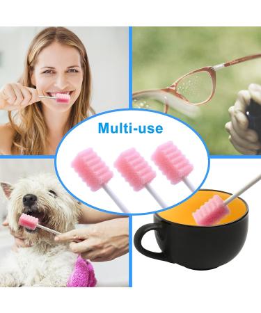 100 Pcs Disposable Mouth Swabs Sponge - Unflavored & Sterile Oral Care Swabs - Pink Tooth Shape - Buy Online on SooperMarket.com