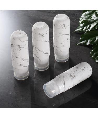 Gemice Travel Bottles Set - TSA Approved, Leak Proof, Silicone 3oz Containers for Toiletries - 4 Pack (White) - Buy Online on SooperMarket.com