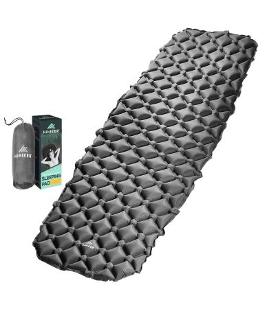 HiHiker Camping Sleeping Pad Ultralight Backpacking Air Mattress w/Compact Carrying Bag Sleeping Mat for Hiking Traveling & Outdoor Activities. (Gray) Grey
