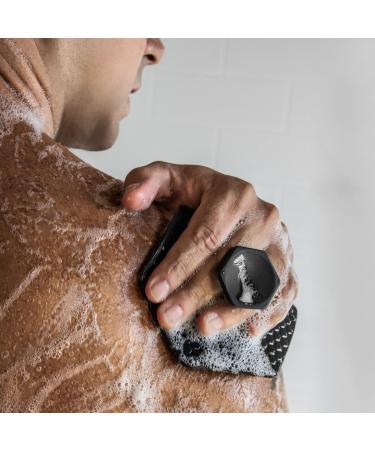 Tooletries Silicone Body Scrubber & Storage Hook - Charcoal | Shower Bathroom Organizer with Silicone-Grip Technology - Buy Online on SooperMarket.com