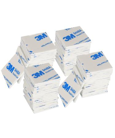 Yigood Double Sided Foam Tape Heavy Duty Mounting Tape  Strong Tape Waterproof Foam Tape for Car  Home  Office Decor  27 x 27 x 2mm (100 Pcs White Square)