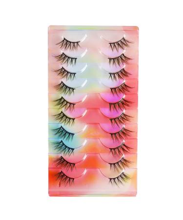 MilyBest Half Lashes: 10 Pairs Short Faux Mink Cat Eye 3D False Eyelashes for Sweet Date | Natural Look, Wispy & Fluffy Soft | 7-14MM - Buy Online on SooperMarket.com