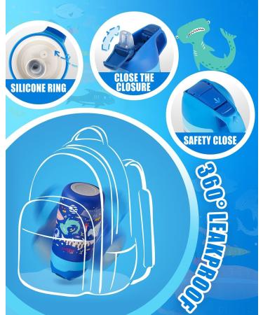 FEIJIAN Kids 12oz Insulated Water Bottle with Straw Lid - BPA-Free Stainless Steel Tumbler for Toddlers - Leak-Proof & Reusable - Ocean Blue - Buy Online on SooperMarket.com