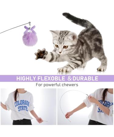 Bewudy 2 PCS Cat Wand Interactive Cat Toy Interactive Cat Wand Toys with Bells Cat Feather Toys for Indoor Cats Feather Dangler Funny Exercise for Indoor Cat Kitten Catcher (Ball) - Buy Online on SooperMarket.com