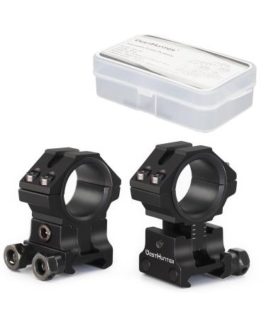 WestHunter Optics Adjustable Height Picatinny/Dovetail Scope Rings, 1 Inch 30 mm Precision Scope Mount | 6 Colors Option-1 Picatinny Scope Rings Black
