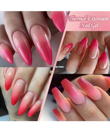 Builder Gel for Nails Red Thermal Extension Nail Gel UV/LED Nail Base Solid Building Gel for Nail Extension & Modeling Strengthening Nail Art Decoration - Buy Online on SooperMarket.com