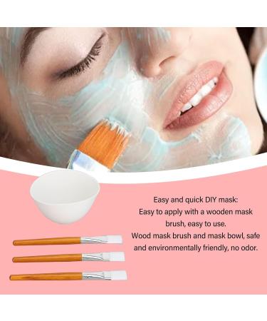 Facemask Mixing Tool Set Wooden Brush Set Reusable Silicone Face Mask Bowl Multifunctional Adjustable Thickness Ideal for Oils and Moisturizers - Buy Online on SooperMarket.com