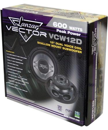 Lanzar VCW12D Vector 12 Dual 4 Ohm Shallow Subwoofer - Standard Packaging - Buy Online on SooperMarket.com