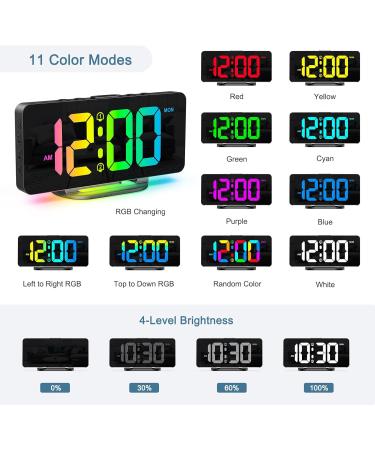 Ankilo Digital Alarm Clock for Deep Sleepers | RGB Color Changing Night Light & Charging Station | Bright LED Bedside Clock for Kids & Adults - Buy Online on SooperMarket.com