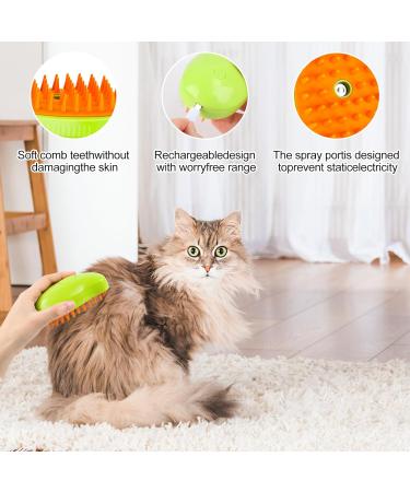 Steamy Cat Brush - 3 in 1 Cat Steamer Brush Cat Spray Massage Comb Multifunctional Dog Steamer Brush Cat Grooming Brush Pet Hair Removal Comb for Cat (Green) - Buy Online on SooperMarket.com