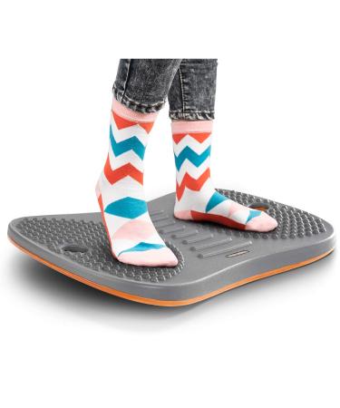 FEZIBO Standing Desk Anti Fatigue Mat Wooden Wobble Balance Board Stability Rocker with Ergonomic Design Comfort Floor Mat (Medium, Altostratus Gray) Medium Altostratus Gray
