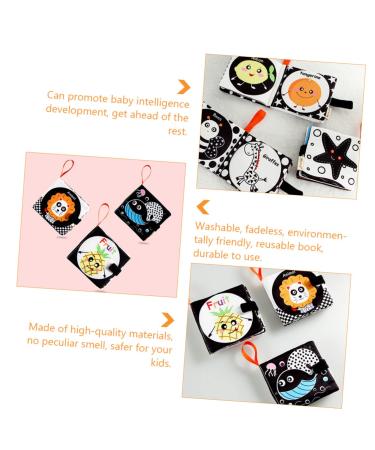 Ibasenice Black & White Fabric Book | Pedagogical Baby Toys | Learning Toys for Toddlers | Soft Peach Skin Children's Play Set - Buy Online on SooperMarket.com