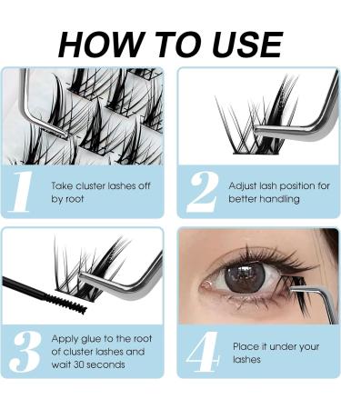 Mix Length Cluster Lashes 0.07mm D Curl | Soft & Wispy DIY Lash Extensions | HuXi Lashes-ZW28C - Buy Online on SooperMarket.com