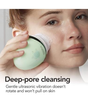 Brightline Sonic Rechargeable Electric Facial Cleansing Brush System | 6 Intensity Settings | 3 Scrub Brush Heads | Green - Buy Online on SooperMarket.com