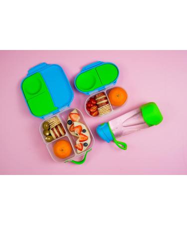 b.box Food Storage Container with Two Sealed Compartments | Reusable Snack Box for Kids | Silicone Material | Open/Close Clip | Ocean Breeze - Buy Online on SooperMarket.com