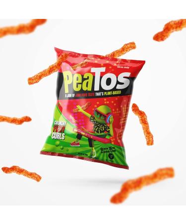 PeaTos Crunchy Fiery Curls Snack Pack - 15 Count, Plant-Based, Vegan, Gluten-Free, Non-GMO - Buy Online on SooperMarket.com