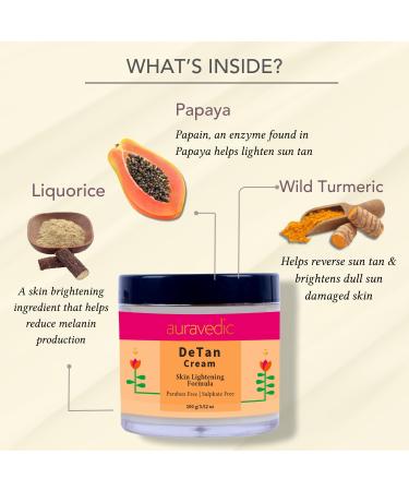 Unisex De-Tan Face Cream - Organic Moisturizer to Reduce Sun Tan | Papaya Turmeric & Licorice | 100g International Shipping Available - Buy Online on SooperMarket.com