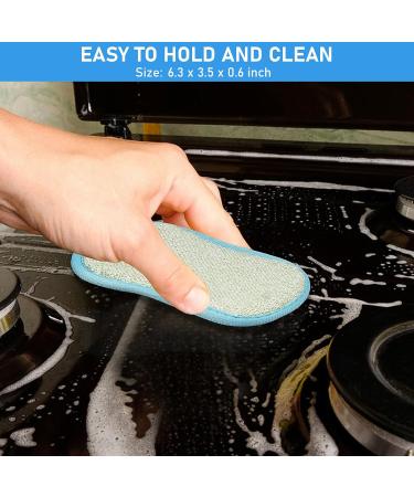KisSealed 20 Pcs Scrub Sponge Pads Durable Dishes Cleaning Sponges for Kitchen Reusable Washing Up Cleaner Multiple Uses Scouring Power Scrubs for Dishwasher Sink Bathroom Counter Stove - Buy Online on SooperMarket.com