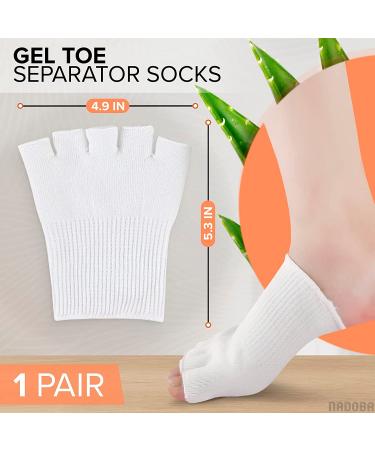 Women's Gel Toe Separator Socks - 1 Pair Large Gel Toe Separators for Pedicure - Compression Socks with Gel for Toe Care - Open Toe Half Socks for Joyful Feet - Buy Online on SooperMarket.com