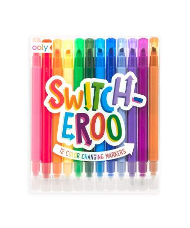 Ooly, Switch-eroo Double Sided Color Changing Markers, Drawing and Coloring Tool for Kids and Adults, Cool and Fun Pens for Creative Projects, Gift Idea for Boys and Girls, Pack of 12 Vibrant Colors