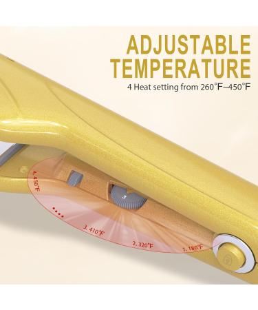 Flat Iron Hair Straightener with Detachable Comb - 1.5 Inch Titanium Dual Voltage 2-in-1 Curler & Straightener | Adjustable Temperature for Smooth Sleek Hair - Buy Online on SooperMarket.com