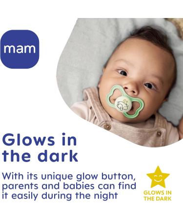 MAM Air Night Soothers 16+ Months (Pack of 2) Glow in the Dark Baby Soothers with Self Sterilising Travel Case Newborn Essentials Blue (Designs May Vary) Blue Night 1 12+ M Soother - Buy Online on SooperMarket.com