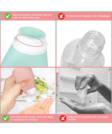 14 Pack Leak Proof Travel Bottles Set - 3oz Squeeze Bottles for Toiletries - Ideal for Shampoo, Body Wash, Lotion - Travel Size Accessories Kit for Hotel, Gym, Bathroom - Buy Online on SooperMarket.com