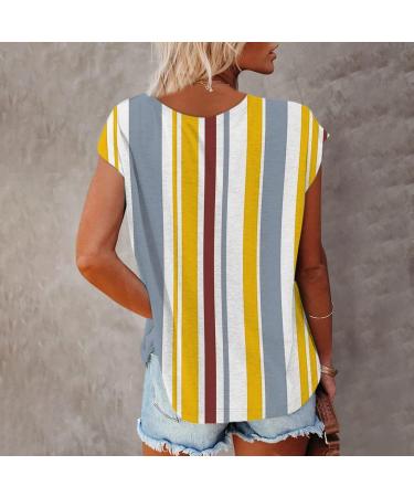 Short Sleeve T Shirts Clothing Woman T-Shirt Casual Black Clothing Top Women's Floral Pattern for Women Crop Tops Shirt Shirts Top Women's Summer Tank Top 2-yellow M - Buy Online on SooperMarket.com