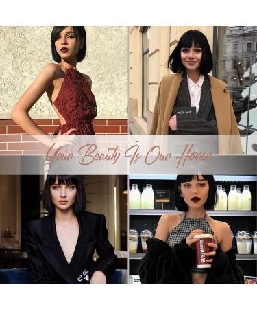 Haircube Short Bob Wig with Bangs for Women - Heat-Resistant Synthetic Fiber - Perfect for Parties Cosplay & Daily Wear (Black) #2091 - Buy Online on SooperMarket.com