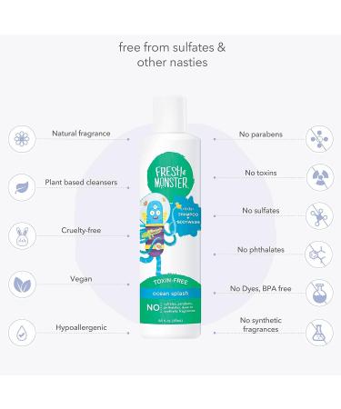 Fresh Monster 2-in-1 Kids Ocean Splash Shampoo & Body Wash - Toxin-Free, Hypoallergenic, Natural - 8.5 Fl Oz - Buy Online on SooperMarket.com