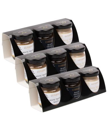 Pack of 3 Lussiero Truffle Gift Set - White Bianchetto Truffle Sauce Black Summer Truffle Sauce and Royale White Truffle Sauce