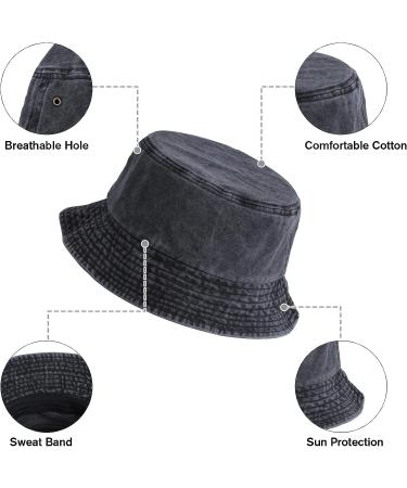 Crazy Era 3 Pack Washed Cotton Bucket Hats - Summer Outdoor Cap Set for Men and Women - Black/White/Gray - One Size - Buy Online on SooperMarket.com