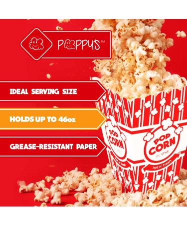Poppy's Large Popcorn Boxes 200 Pack 46 Oz Concession-Grade Popcorn Buckets Popcorn Machine Accessories for Popcorn Bars Movie Nights Concessions - Buy Online on SooperMarket.com