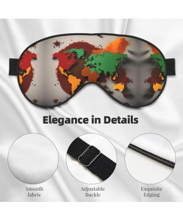 World Map Made of Spices Print Double-Sided Eye Mask Soft and Light Blocking for Enhancing Sleep Quality - Buy Online on SooperMarket.com
