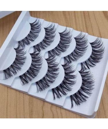 Bluelans 5 Pairs Long Cross False Eyelashes - Natural Thick Black Fake Eyelash Extensions for Stunning Makeup - Buy Online on SooperMarket.com
