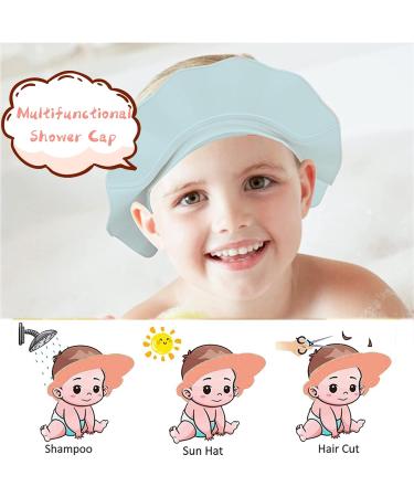 Baby Shower Cap Kids Shower Caps Shield Adjustable Hair Washing Shampoo Shield Baby Visor for Eyes Ears and Face (Blue a) - Buy Online on SooperMarket.com