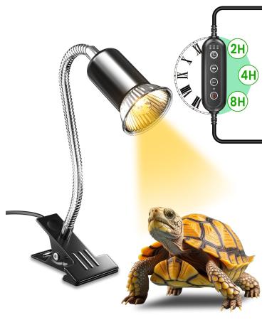 Bonlux Tortoise Heat Lamp Terrarium Heat Lamp with time Cycle E27 200w Dimmable Reptile Heat Spotlight Clip on Heat Lamp for Reptiles Strong Clips Ideal for Aquarium Tanks and Basking(NO Bulb)