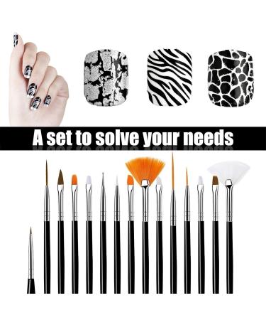 15-Part Multifunctional Painter Brush Set - Watercolor Acrylic & Nail Art Brushes for Detail Painting - Buy Online on SooperMarket.com