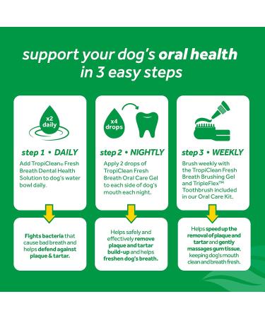 TropiClean Fresh Breath Oral Care Water Additive for Dogs - 33.8 fl oz - Dog Breath Freshener - Plaque & Tartar Defense - No Toothbrush Needed - Buy Online on SooperMarket.com