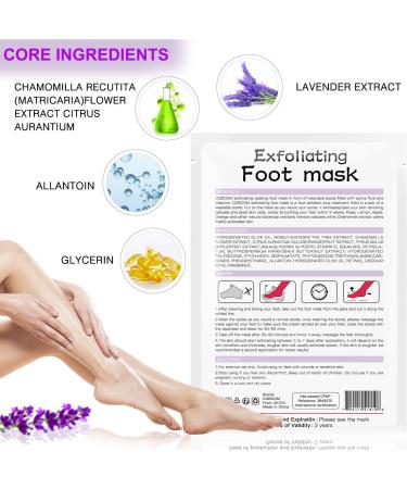 5 Pairs Foot Peel Mask lavender Foot Exfoliating Mask Socks Calluses Remover Dead Skin Moisturizing Feet Peeling Mask for Dry Skin Cracked Heels Foot SPA Socks for Women and Men (Lavender) - Buy Online on SooperMarket.com