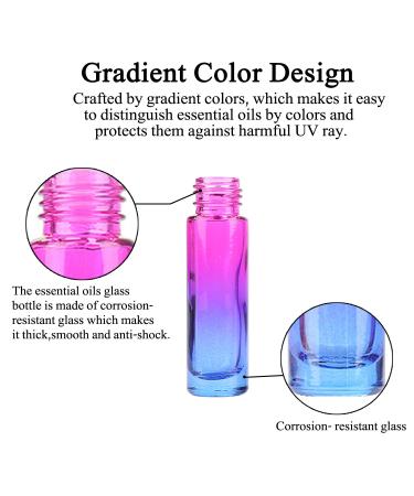 Allefum 10ml Glass Atomizer Mini Perfume Spray Bottles - Color Gradient Travel Set with 2 Transfer Pipettes - 6 Pack - Buy Online on SooperMarket.com