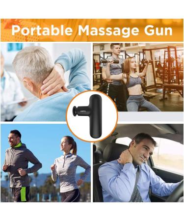 NEPQ Mini Massage Gun: Portable Deep Tissue Percussion Massager for Pain Relief - 4 Speed High-Intensity Vibration - Rechargeable - Black - Buy Online on SooperMarket.com