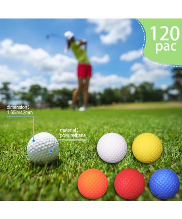 120 Pack Foam Golf Practice Balls - Realistic Feel, Limited Flight Training Balls for Indoor/Outdoor Use - Multi Colored Soft Balls for Golf Parties - Buy Online on SooperMarket.com