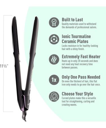 Professional Series Ultra-Smooth Cosmo Flat Iron for Thick Hair | MINT Salon-Grade Ionic Hair Straightener | Travel-Friendly Dual Voltage - Buy Online on SooperMarket.com
