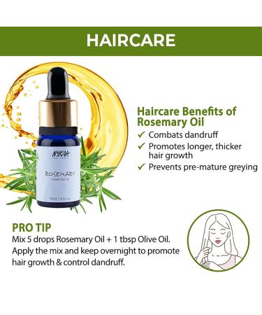 Nykaa Naturals Rosemary Essential Oil - Thicker Hair & Anti-Dandruff - Acne Control & Skin Renewal - 0.33 oz Worldwide Shipping - Buy Online on SooperMarket.com